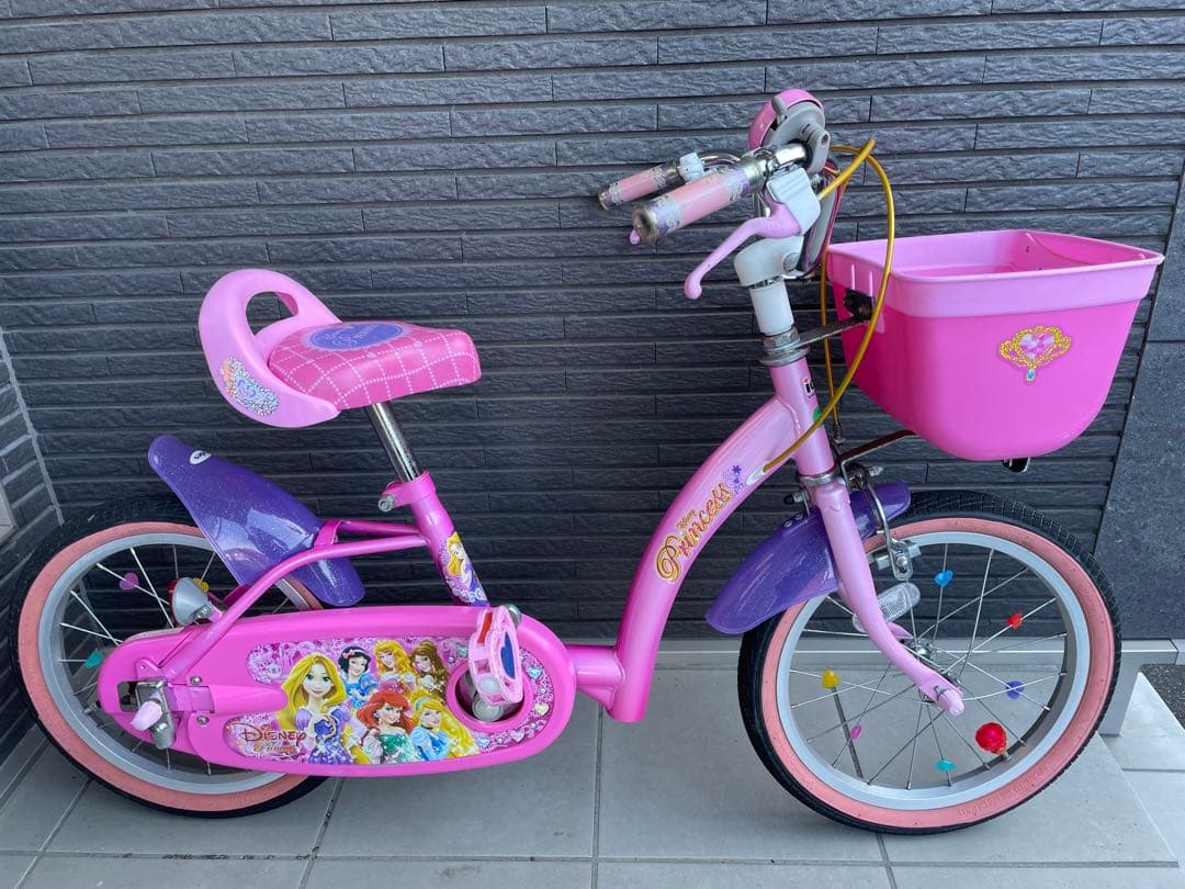 ディズニープリンセス　子供用自転車　16インチ　補助輪付　組立必須