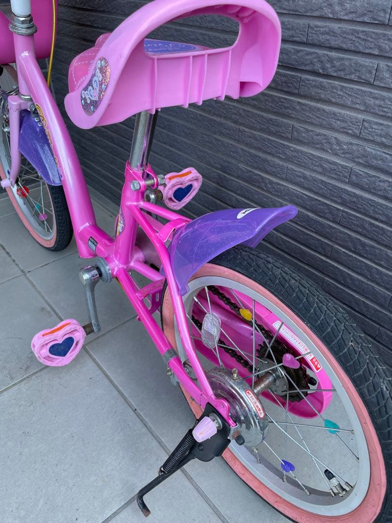 ディズニープリンセス　子供用自転車　16インチ　補助輪付　組立必須