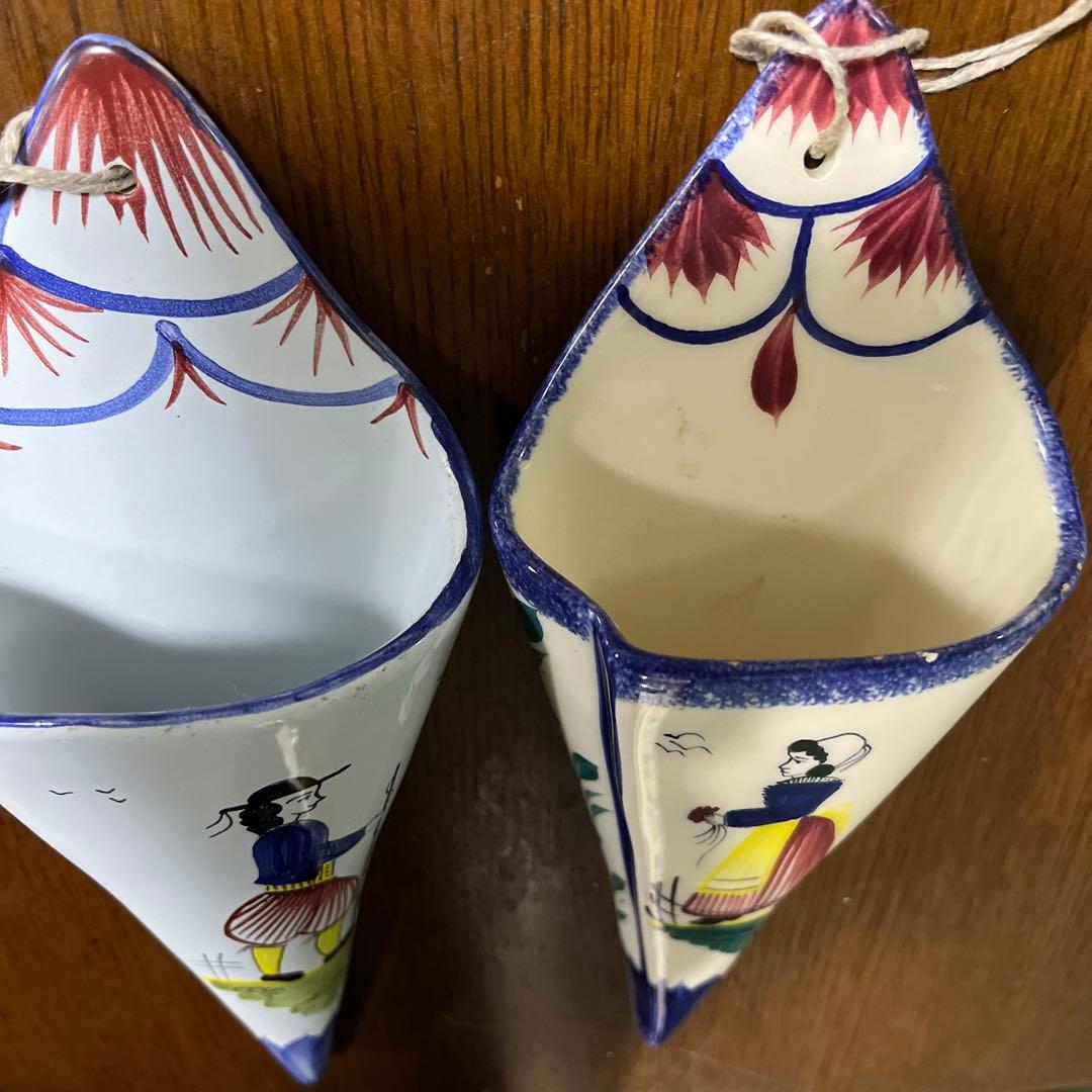 アンリオカンペール 壁掛け花瓶 2個 フランス 陶器