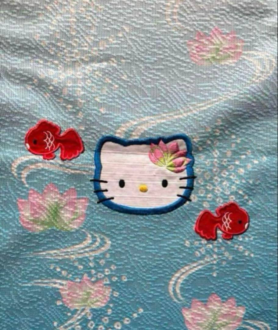 Sanrio ハローキティ のれん 2000年製 すいれん 金魚