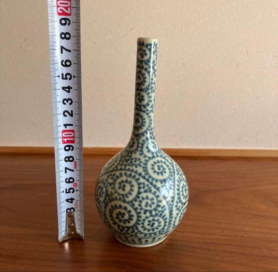 円左エ門 有田焼 唐草模様 一輪挿し 花瓶 高さ約18cm