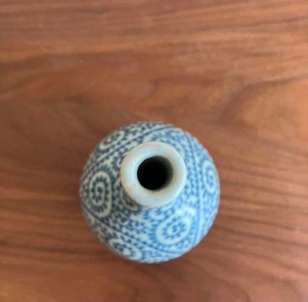 円左エ門 有田焼 唐草模様 一輪挿し 花瓶 高さ約18cm