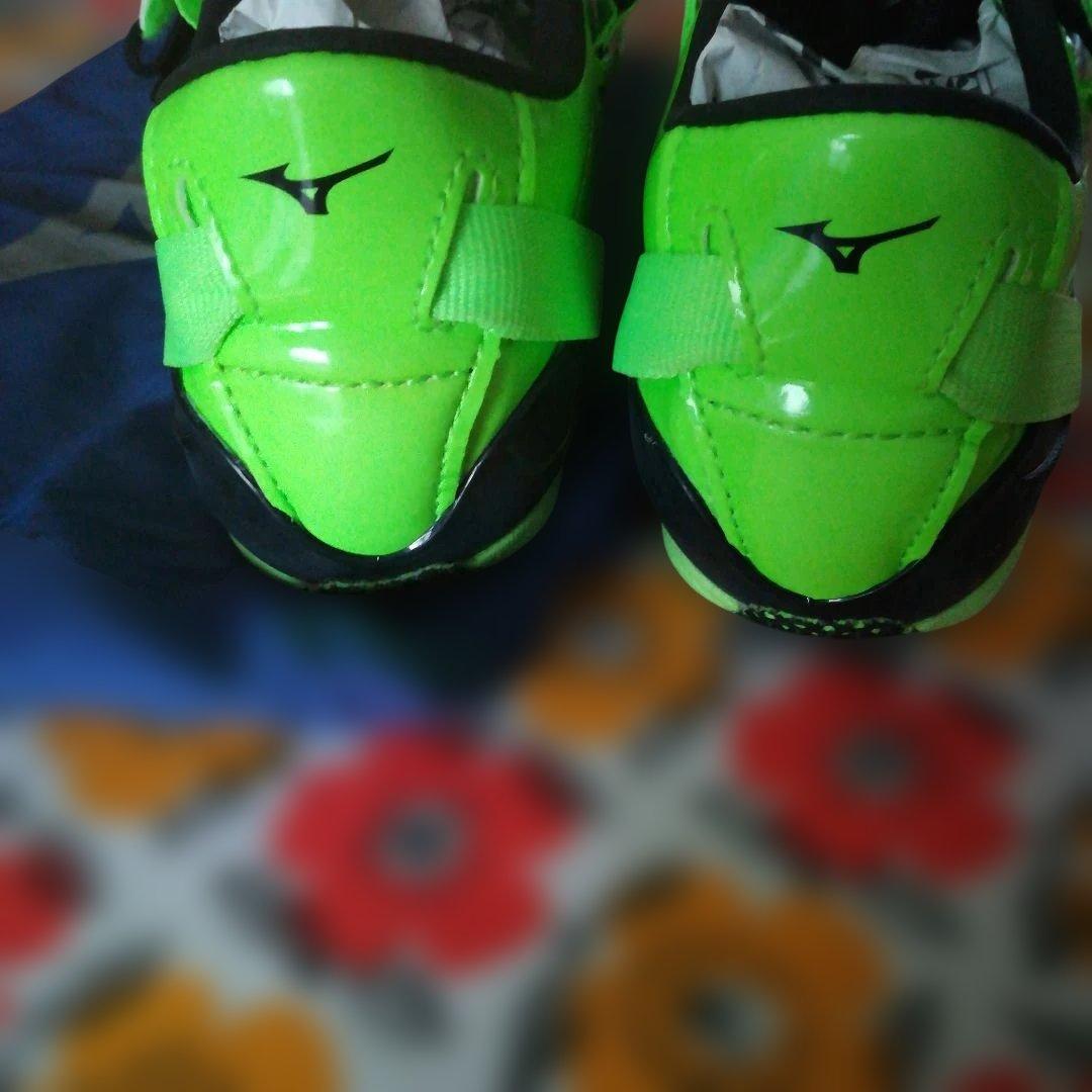 27cm Mizuno 蛍光グリーン ジオスプリント4 スパイク　3点Set販売