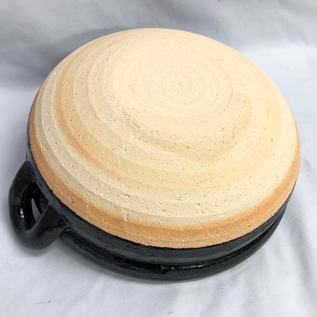 【58】長谷園 土鍋 ヘルシー 蒸し鍋 黒(中) ZW-22 新品未使用