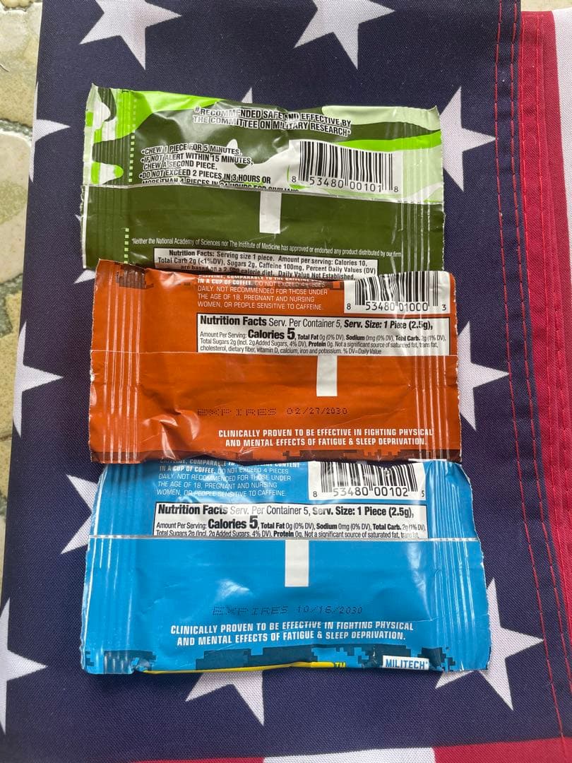ミリタリーエネルギーガム 3種セット　国内未入荷！！！