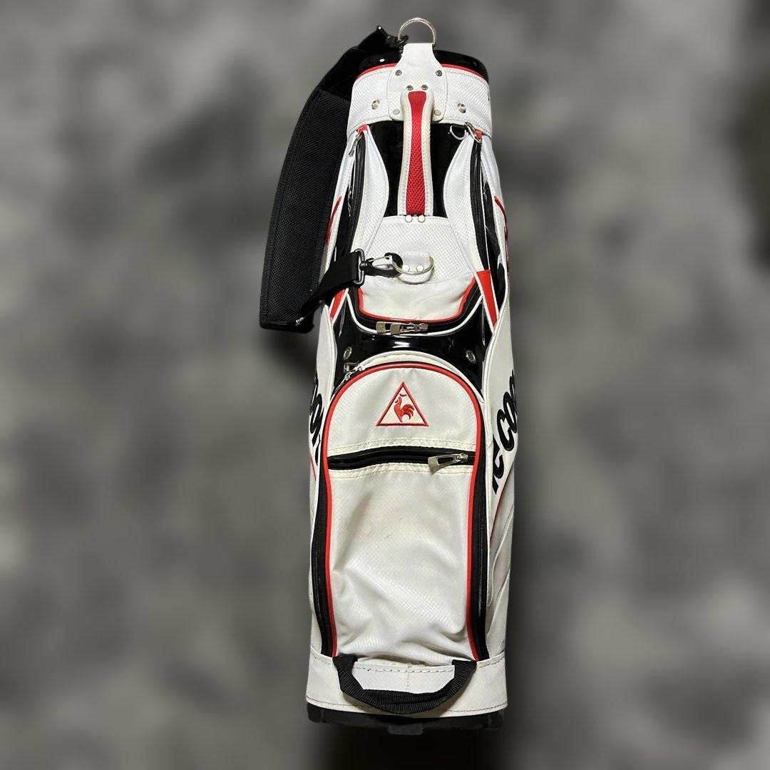 le coq sportif ルコック ゴルフ キャディバッグ 白 赤 黒 中古