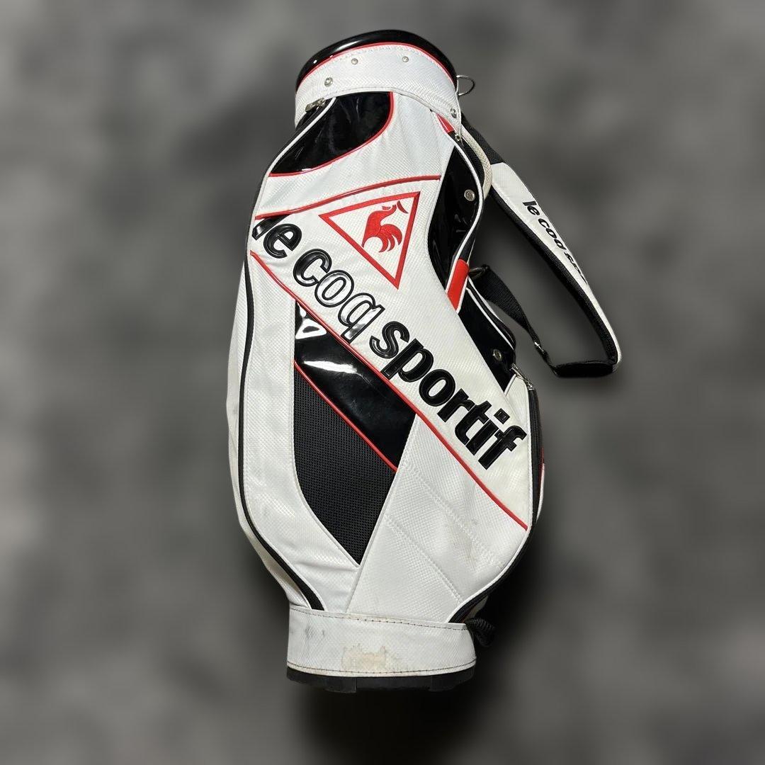 le coq sportif ルコック ゴルフ キャディバッグ 白 赤 黒 中古