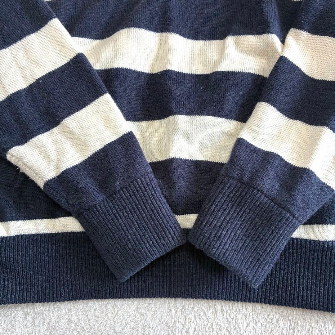 パーリーゲイツ 防風蓄熱 裏地付 ニットプルオーバー ボーダー 4