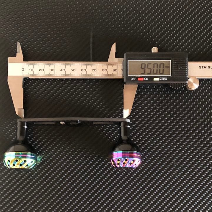 軽量ベイトリール用カーボンハンドル パワーハンドルノブ フルセット　オーロラ