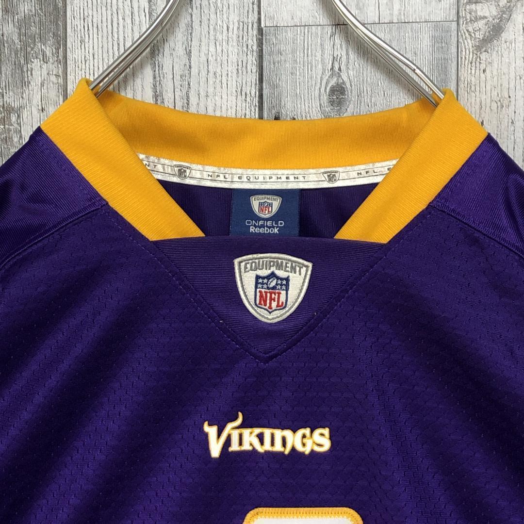 NFLバイキングス リーボック ゲームシャツ ユニフォーム アメフト 2XL
