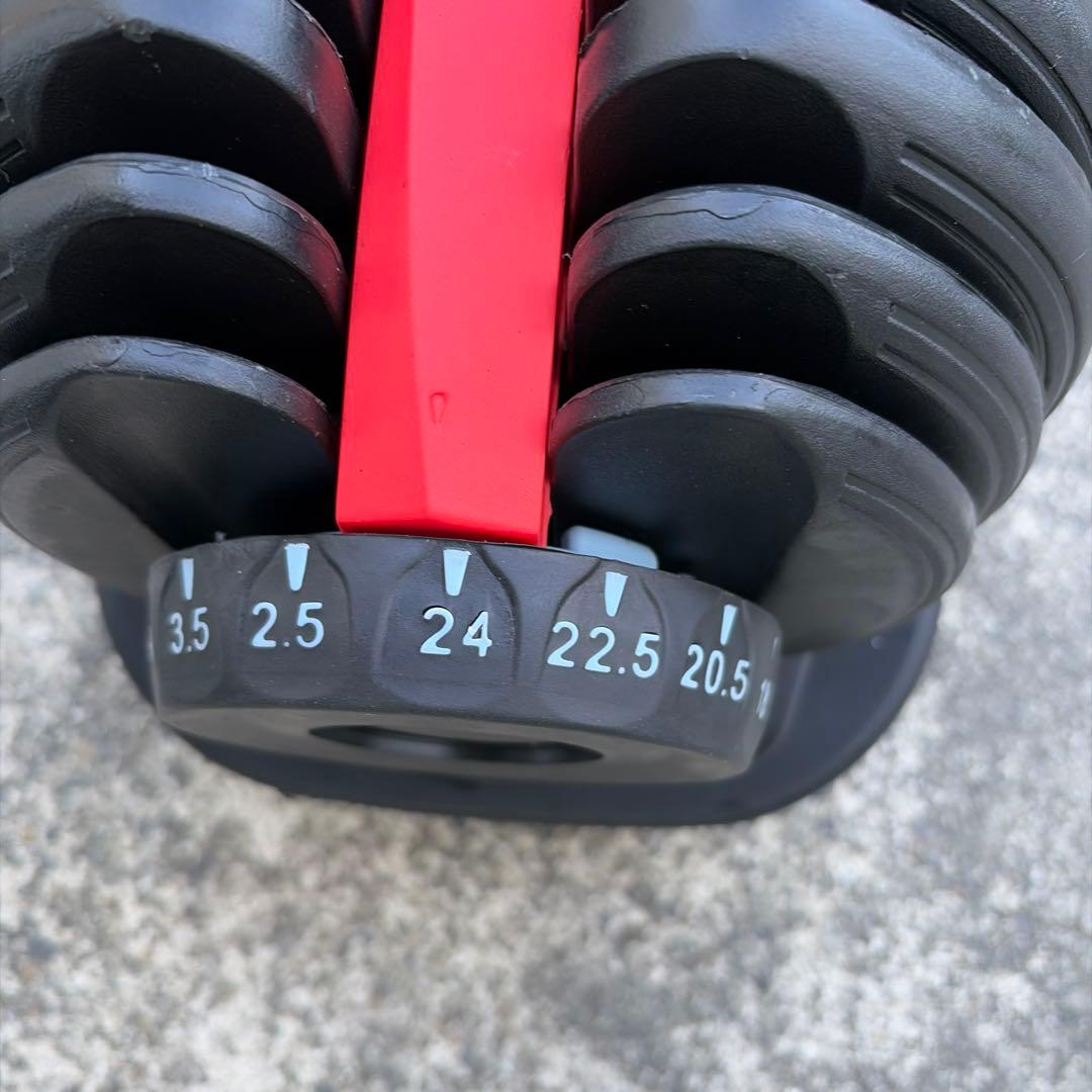 可変式ダンベル 最大24kg 黒/赤