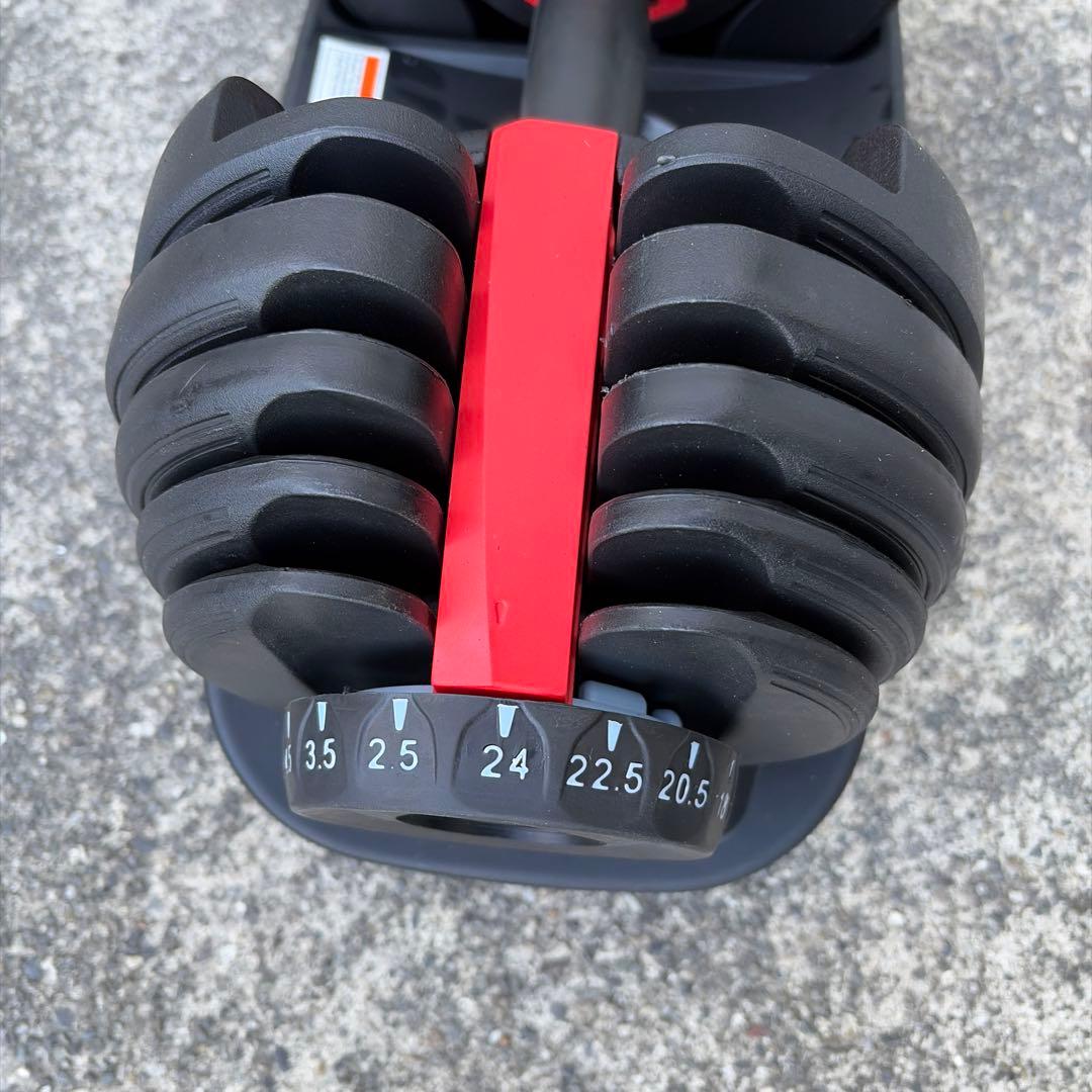 可変式ダンベル 最大24kg 黒/赤
