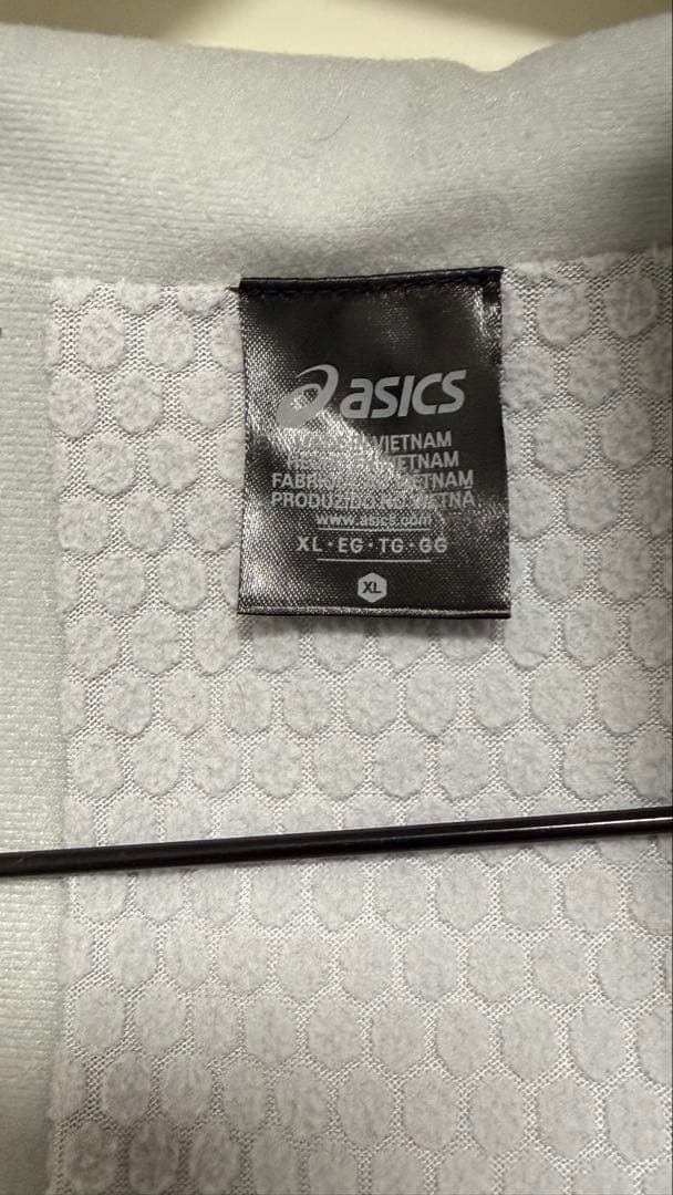 【美品】ASICS アシックス 上下セット XL ホワイト×ブラック ジャージ