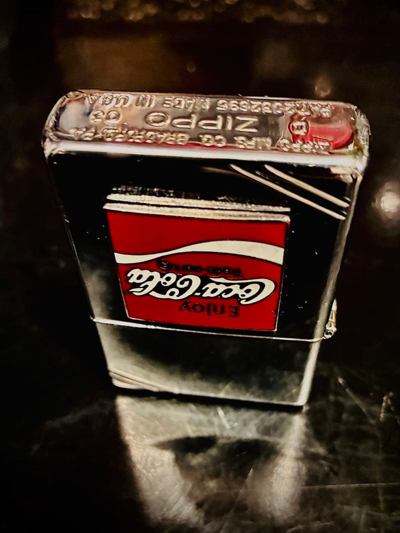希少コーラenjoyビンテージ〜波ライン＊ホーロー琺瑯看板と同じエナメル七宝製