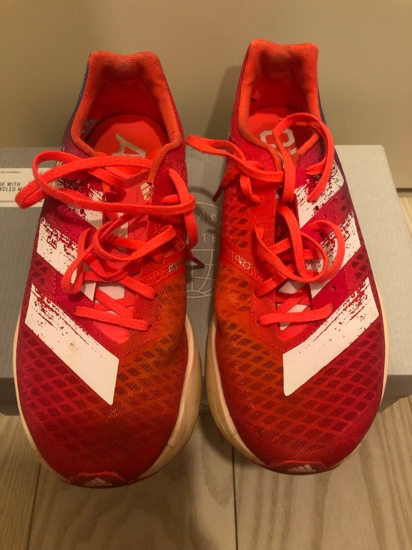 ADIDAS ADIZERO ランニングシューズ 赤/青　セット