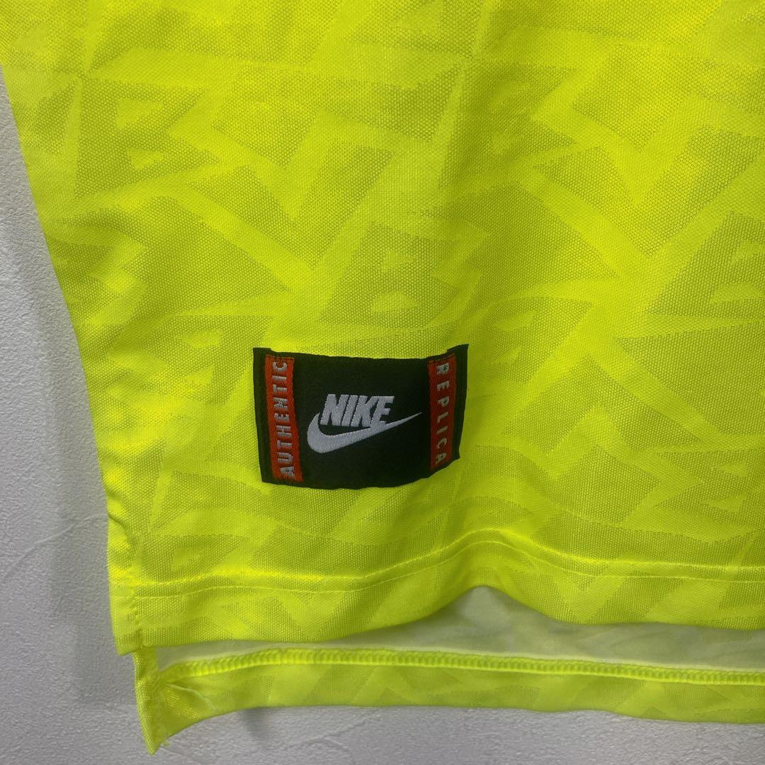 90s Nike 95ドルトムント　ゲームシャツ 蛍光イエロー/ブラック M