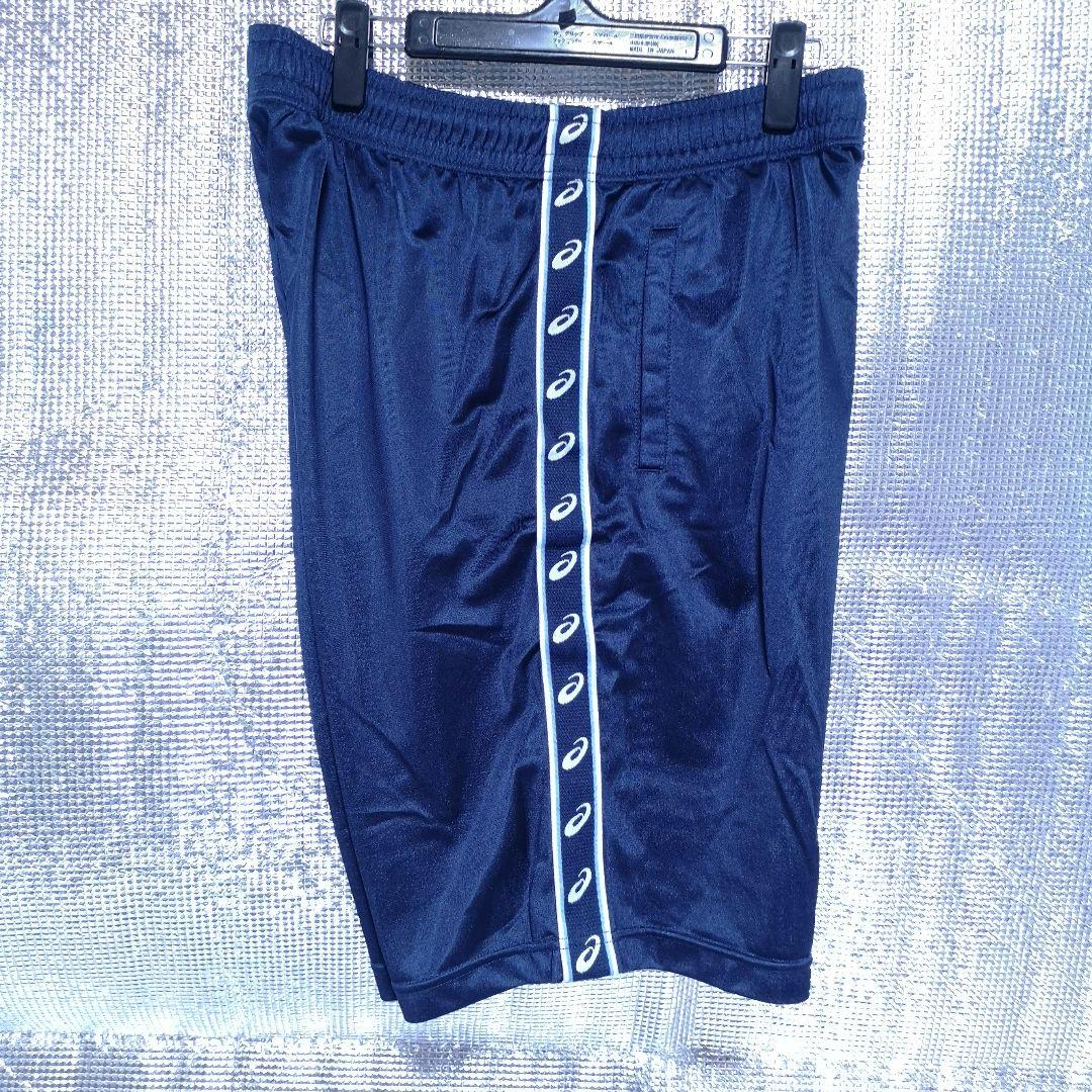 サッカー部　アシックス　ハーフパンツ　ネイビー