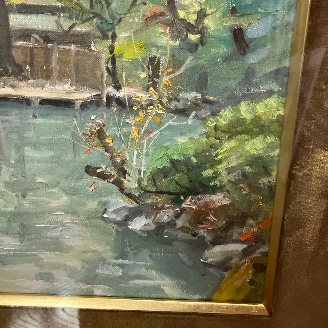日展作家　川村嘉久作　油絵　『兼六園』