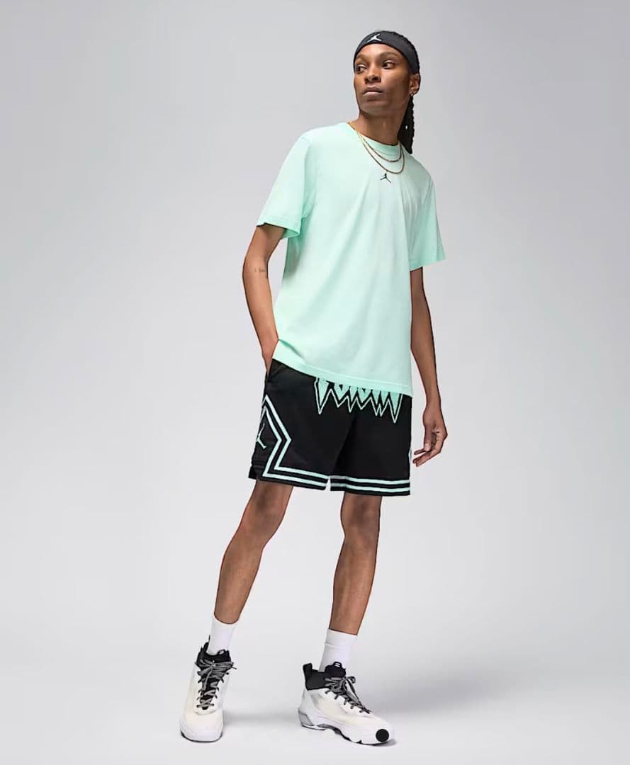 FLIGHTロゴ バスケットボールパンツ M 黒/ミント JORDAN