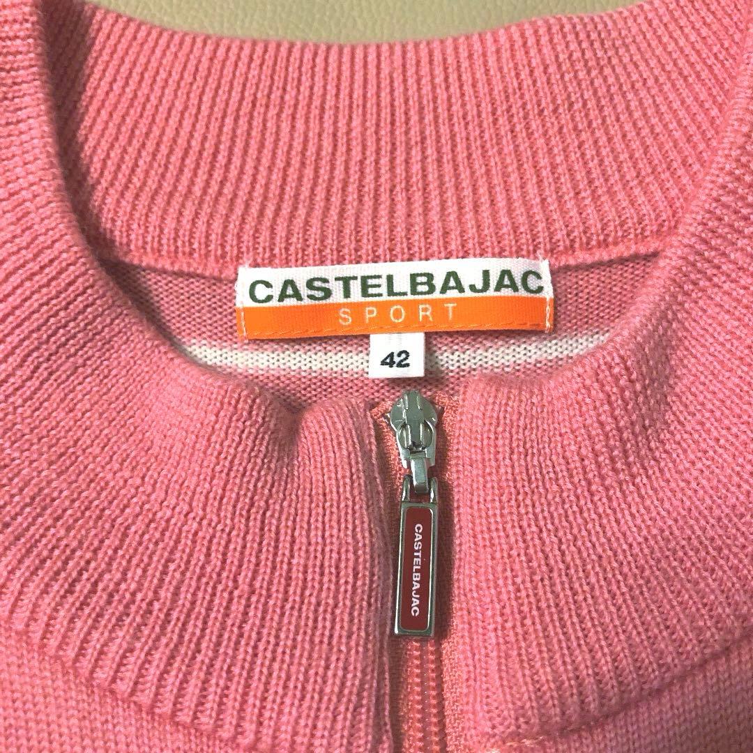 【美品】カステルバジャック ウール 半袖 チュニック ワンピース Lサイズ