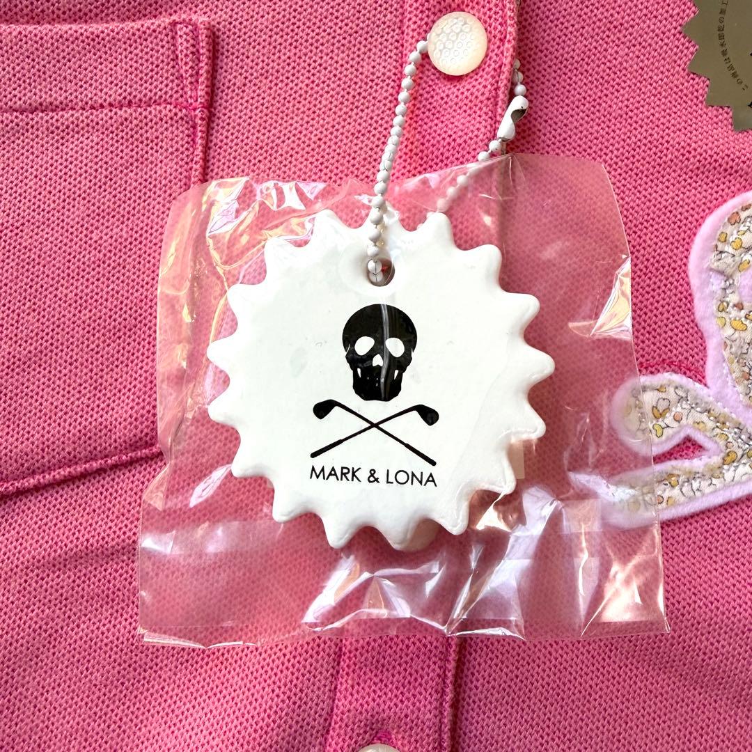 新品 MARK & LONA ゴルフ ポロシャツ S ピンク キーホルダー付
