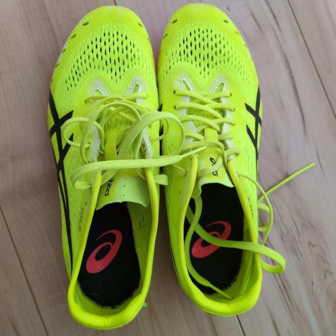 asics GUNUP3 スパイクシューズ24センチ 蛍光イエロー