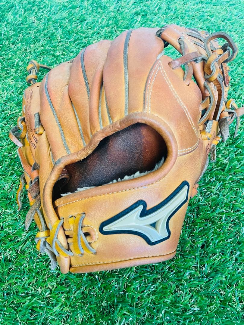 【美品✨】MIZUNO‼️ミズノ　野球　軟式用 オレンジ　グローバルエリート
