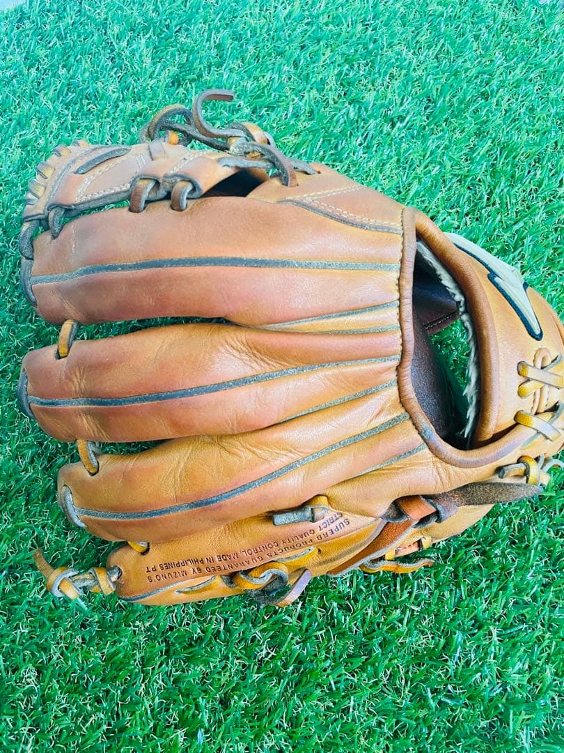 【美品✨】MIZUNO‼️ミズノ　野球　軟式用 オレンジ　グローバルエリート