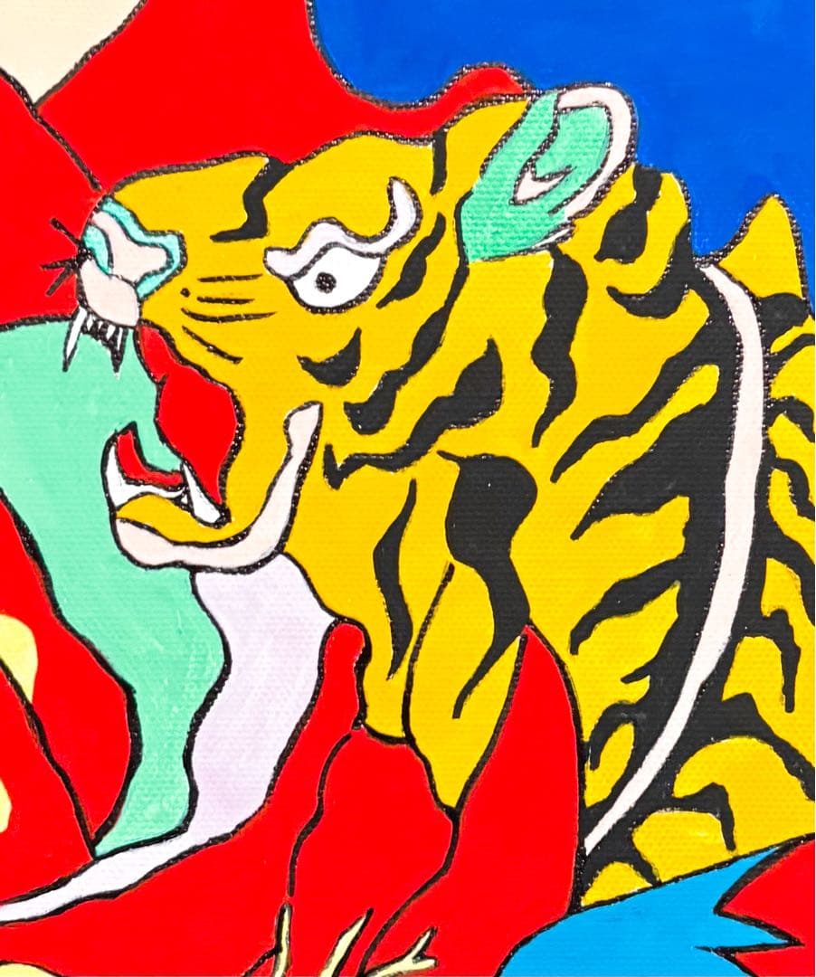 【F4号】手描き油彩　ジミー大西【バラ色の地球】 額縁　未使用額　サイン　落款