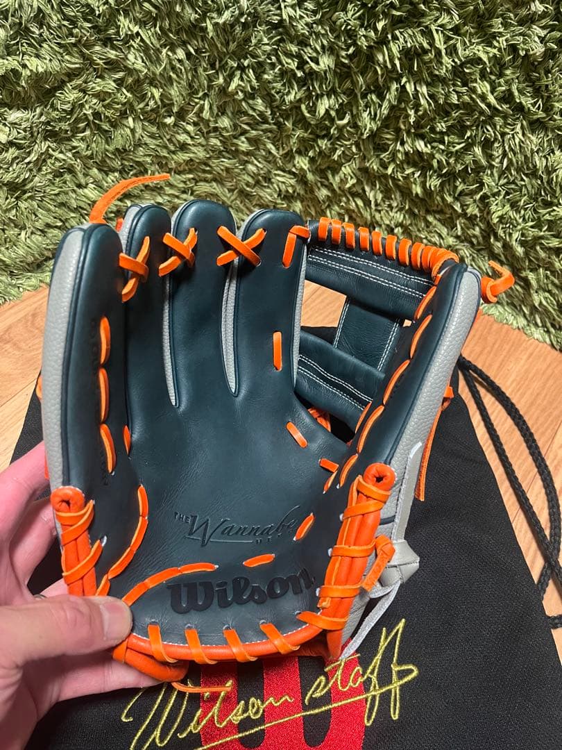 レア‼︎左投げ ウィルソン ワナビーヒーローデュアル 軟式内野手用86型グレーSS
