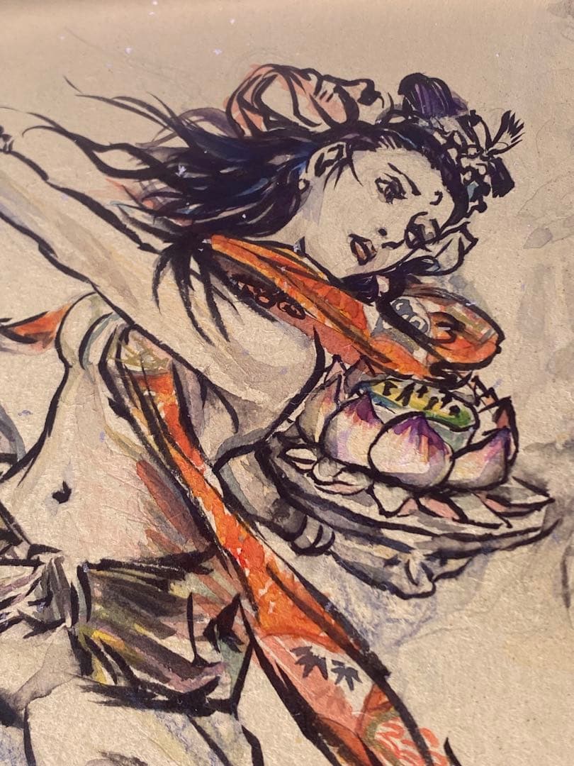 2881❣️近藤　大理　　絵画　　飛天風に乗る