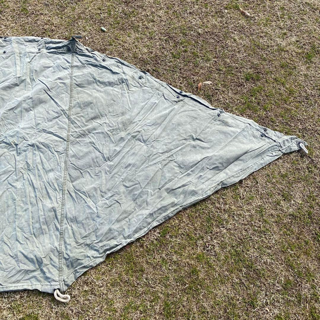 USパップテント②　アメリカ軍　米軍　軍幕　ハーフシェルター２枚　ポール付
