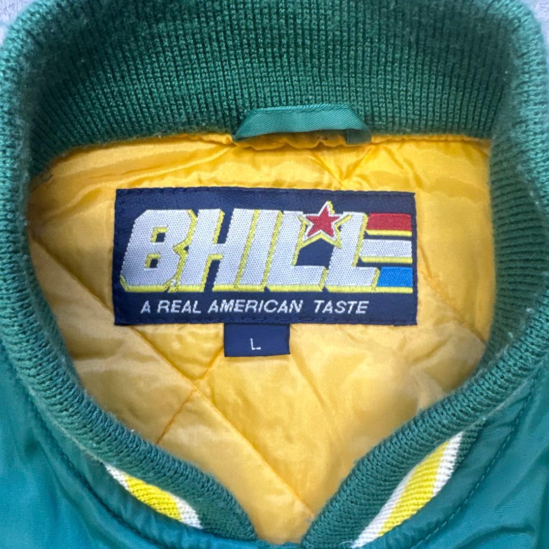 美品BHILL グリーンベースボールジャケット Lサイズ
