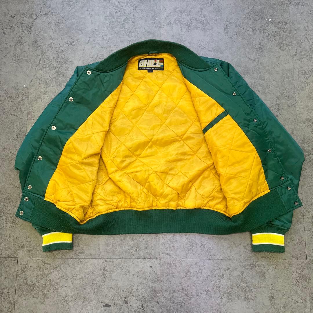 美品BHILL グリーンベースボールジャケット Lサイズ