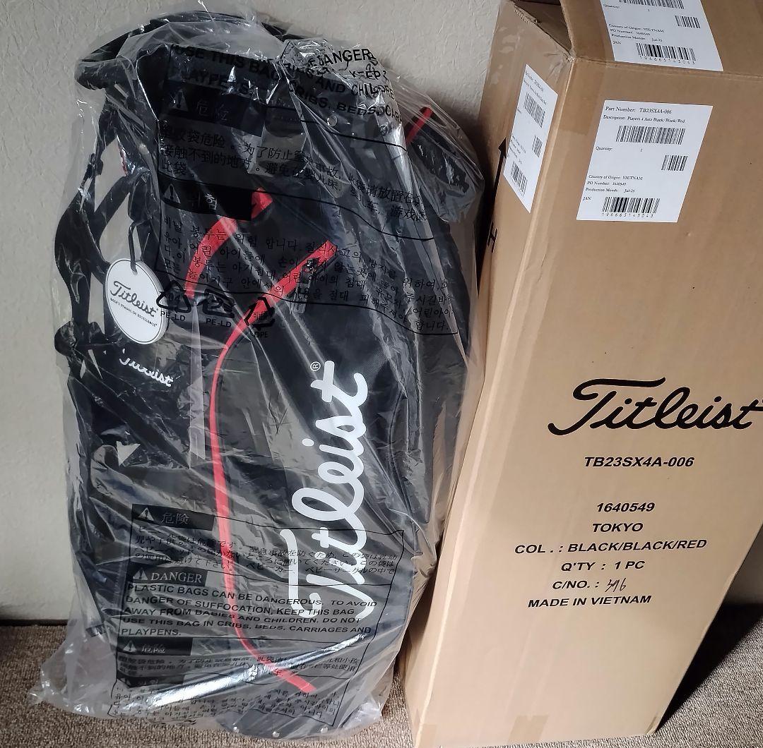 ■新品□プレイヤーズ4□Titleist スタンドキャディバッグ■ブラックレッド