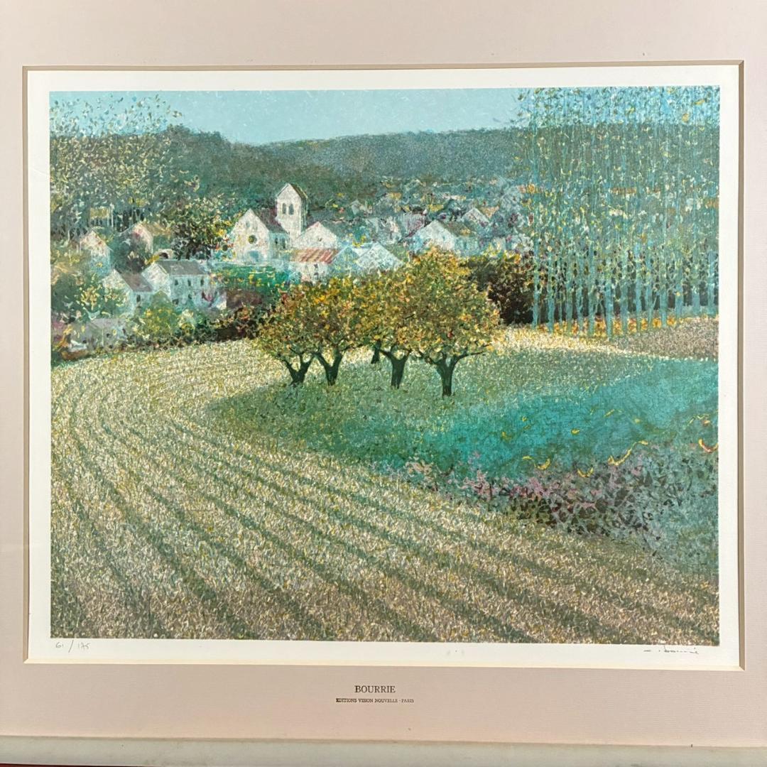 アンドレ・ブーリエ「MON VILLAGE」リトグラフ 直筆サイン・作品保証書有