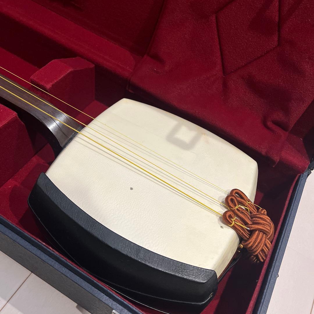 三味線 本体 白黒
