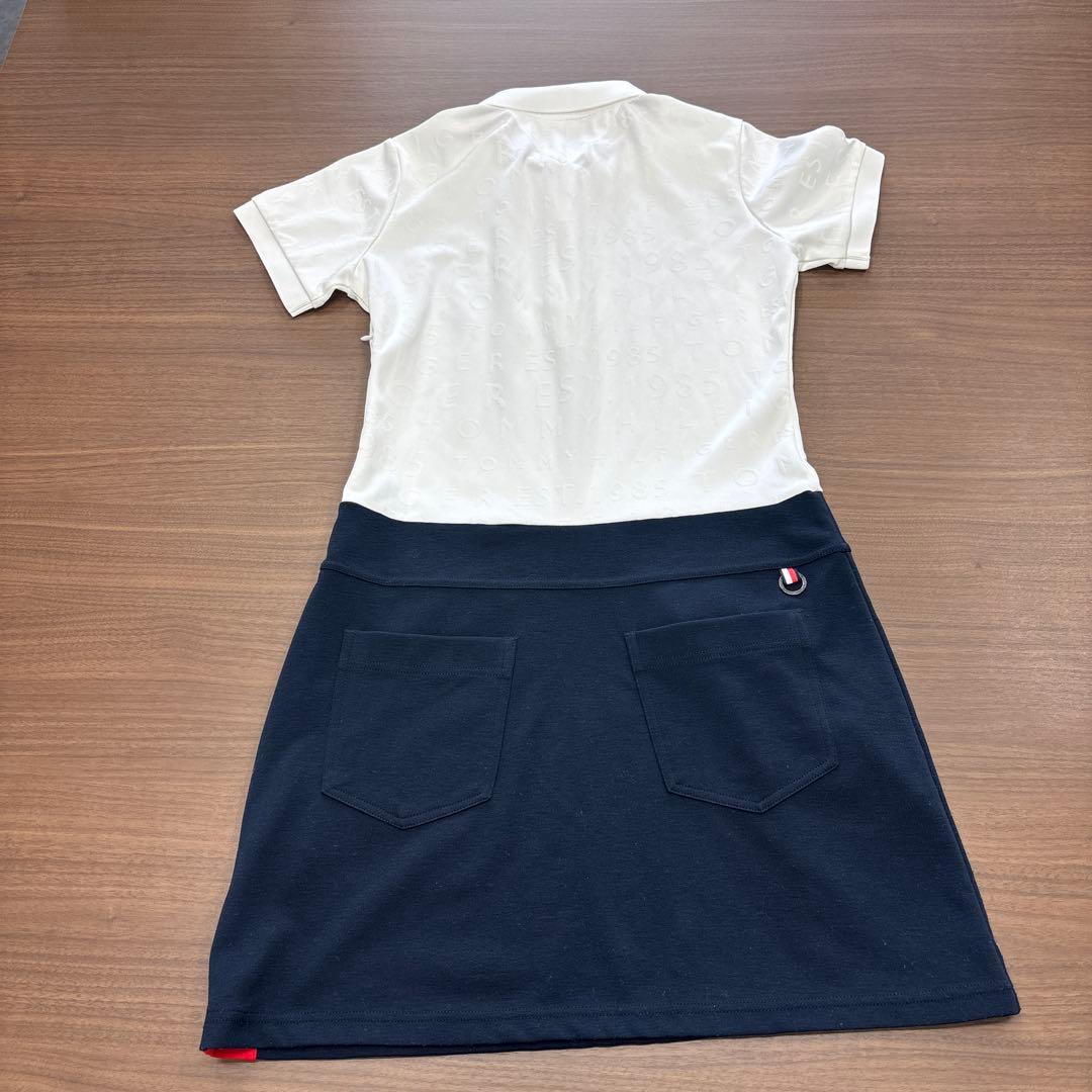 【美品】  ゴルフ用ワンピース M ホワイト/ネイビー