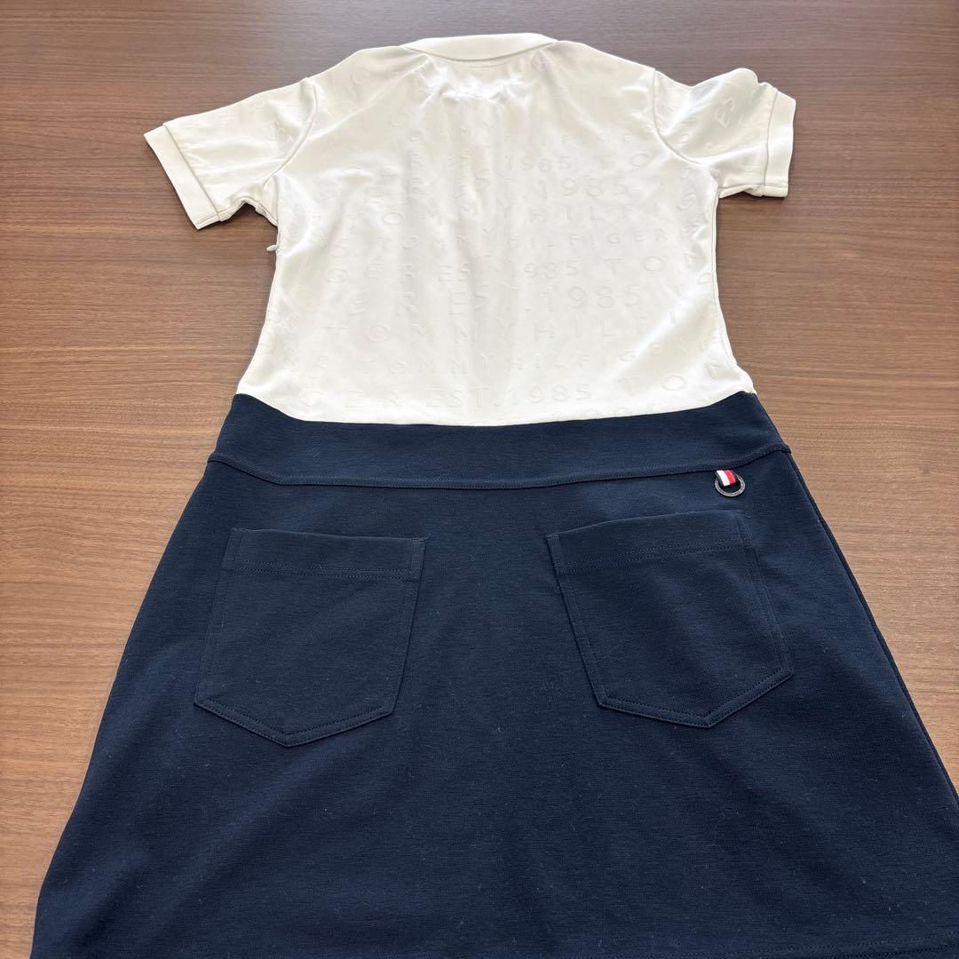 【美品】  ゴルフ用ワンピース M ホワイト/ネイビー