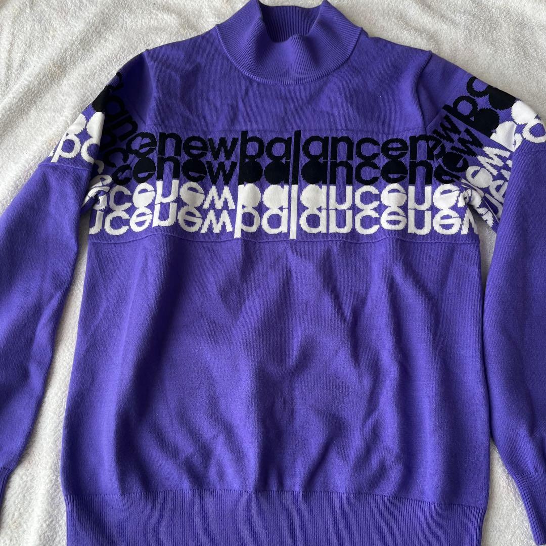 New Balance パープル セーター サイズ2 黒パンツ