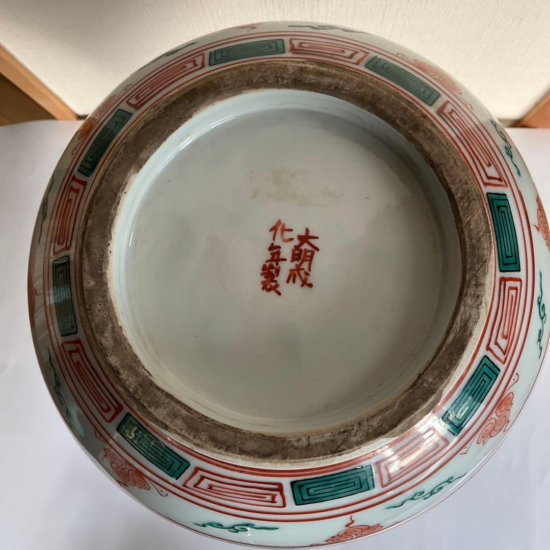 中国　萬暦赤絵菊花鳳凰文大花瓶