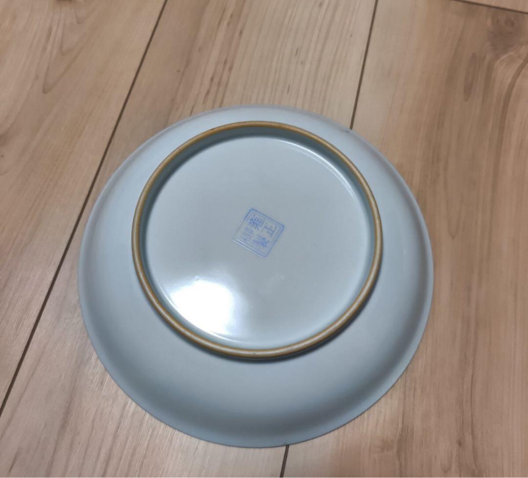 清朝　中國古美術色絵 飾皿 飾り皿 古陶磁器 絵皿 粉彩 珍しい