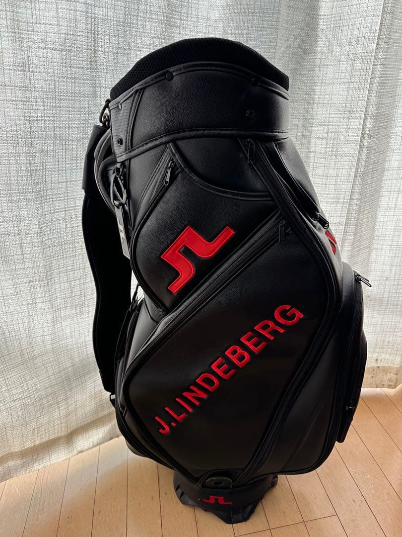 訳有　J.LINDEBERG キャディバッグ ブラック/レッド　Jリンドバーグ