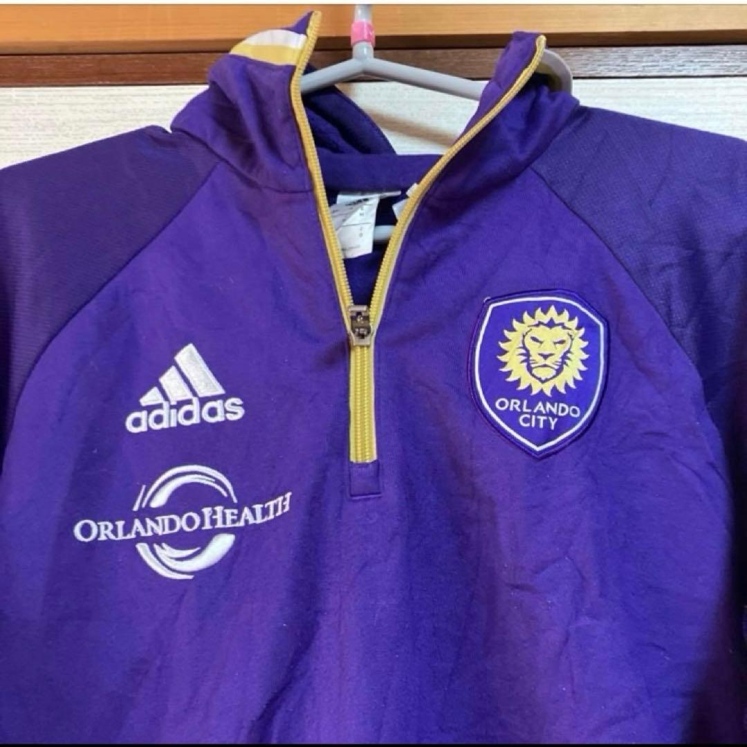 アディダス オーランドシティ MLS ハーフジップ フーディー パープル M