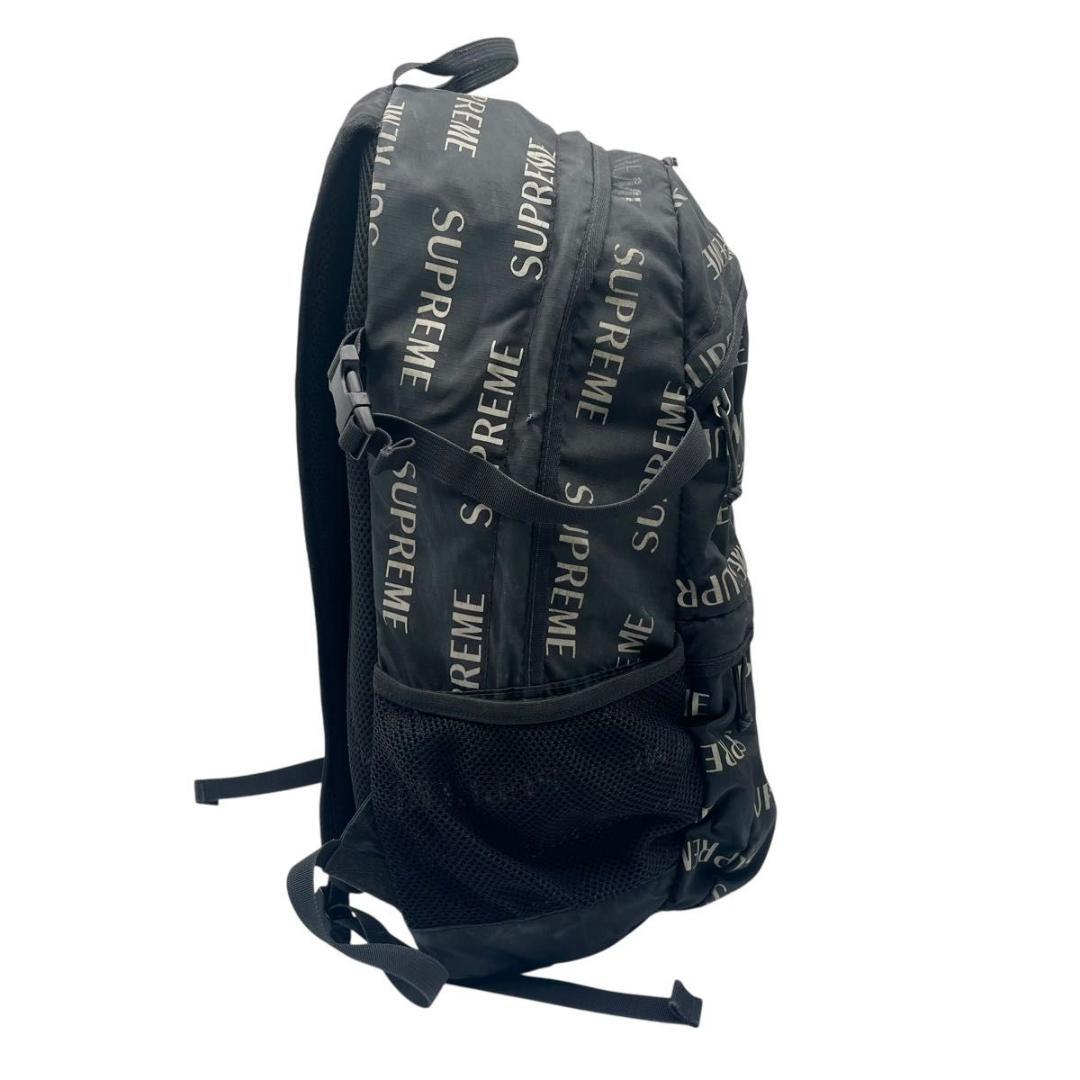 Supreme シュプリーム 総柄 ロゴ バックパック リュック ブラック 70