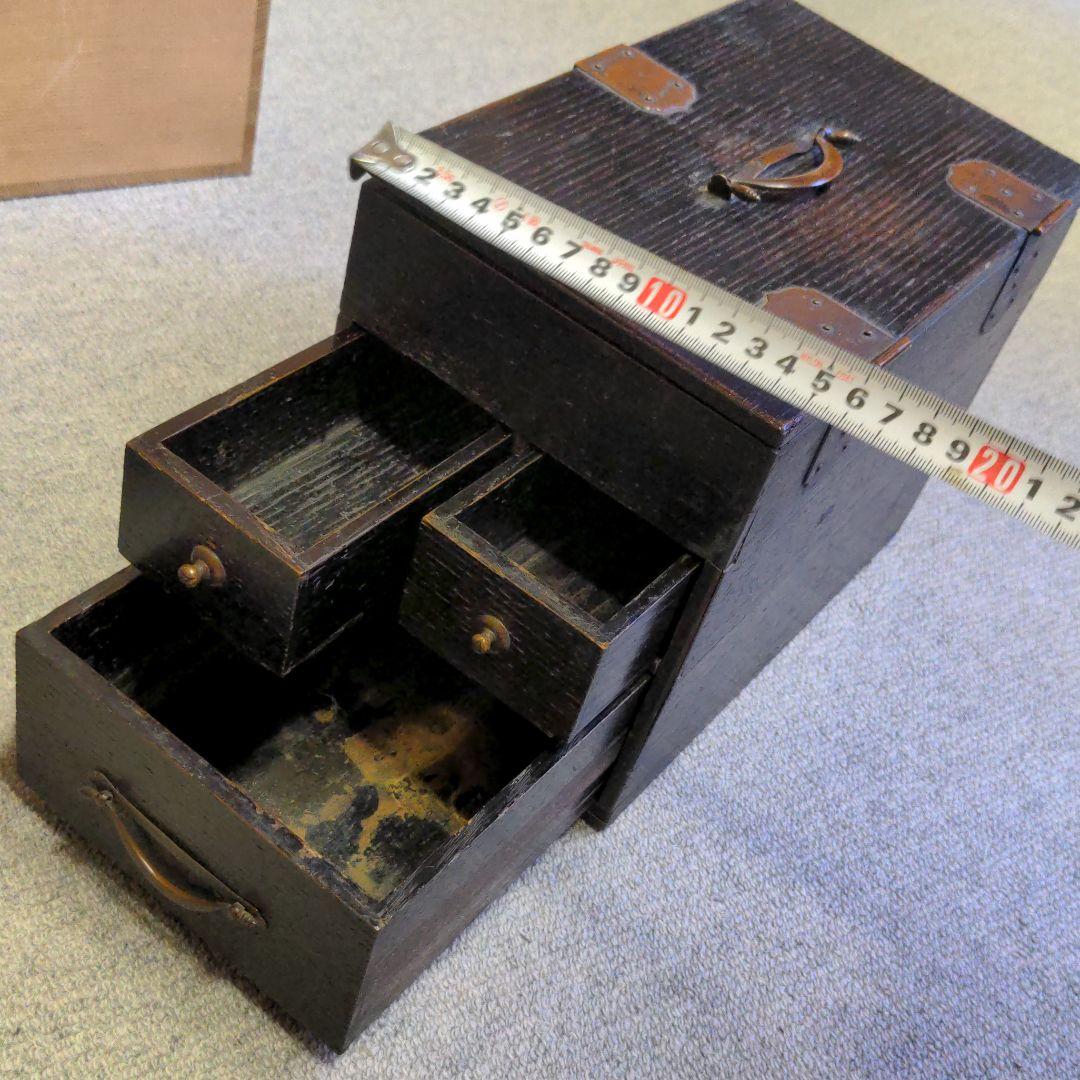 ヴィンテージ　小物引き出し　骨董品　書道箱　民芸品　( ꈍᴗꈍ)