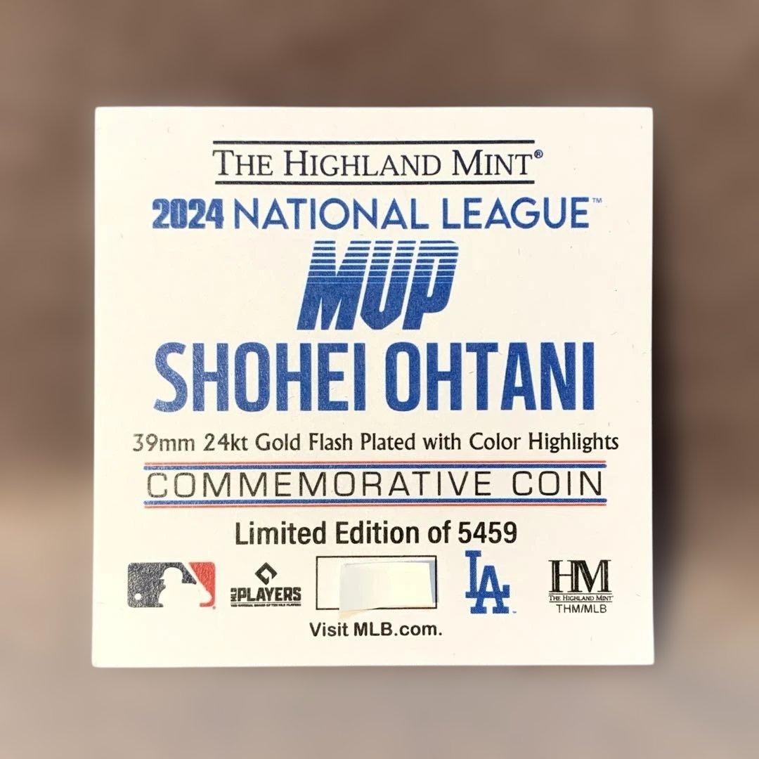 超希少　大谷翔平　2024 ナリーグMVP受賞記念　ゴールドメダル　限定品