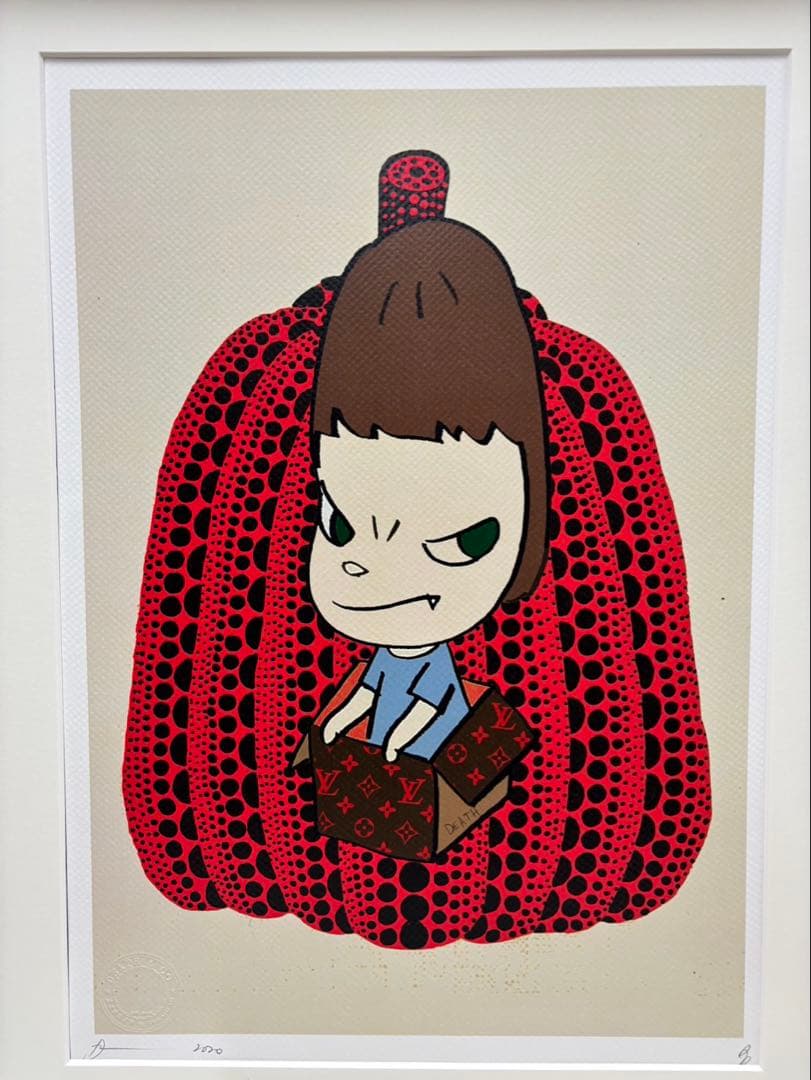 奈良美智、草間彌生(南瓜) アートコラボ ポスター 現代アート世界限定100枚