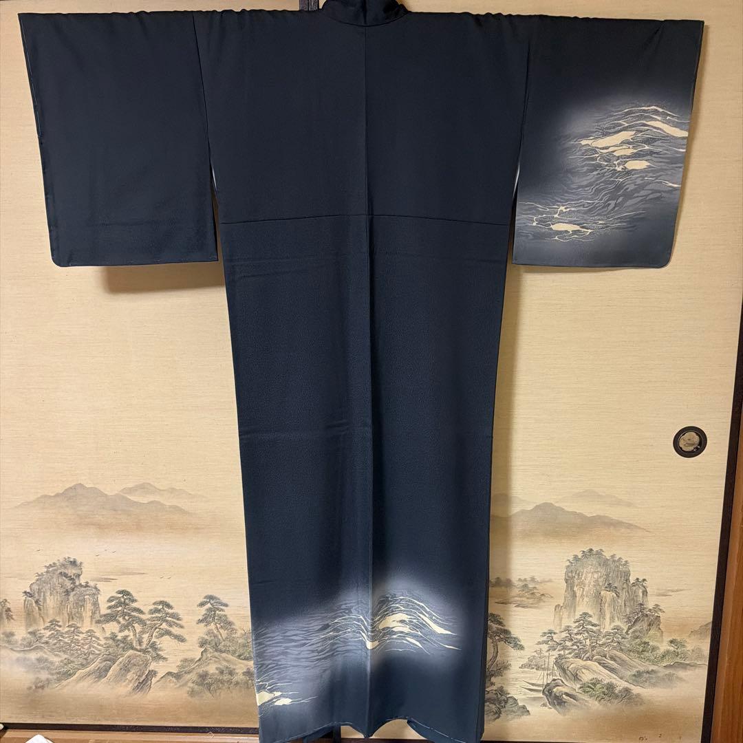 極美品 正絹 袋帯 扇 流水 金糸 箔 鶴 高級和装 Excellent