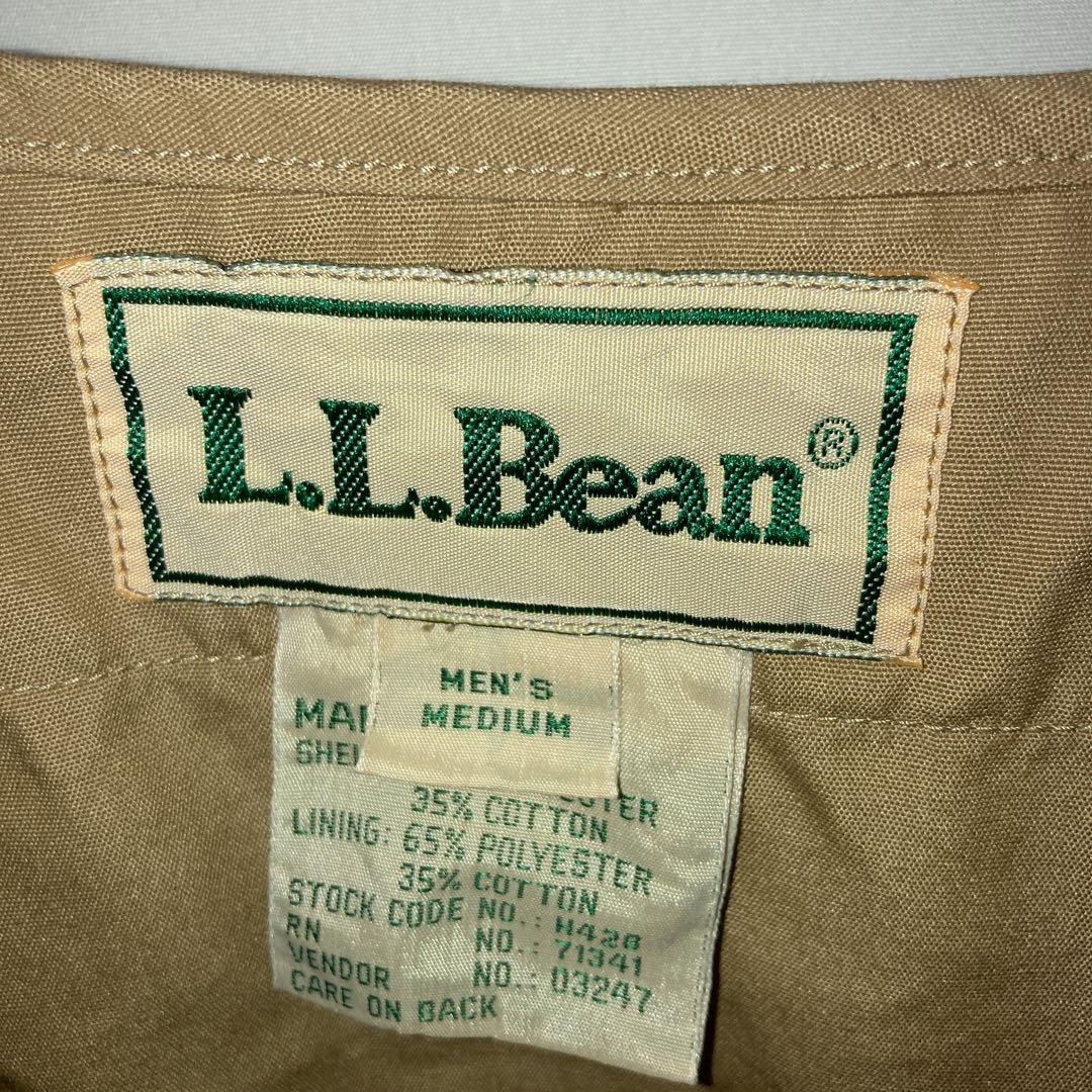 90s LLBEAN フィッシングベスト Mサイズ ベージュ 多ポケット